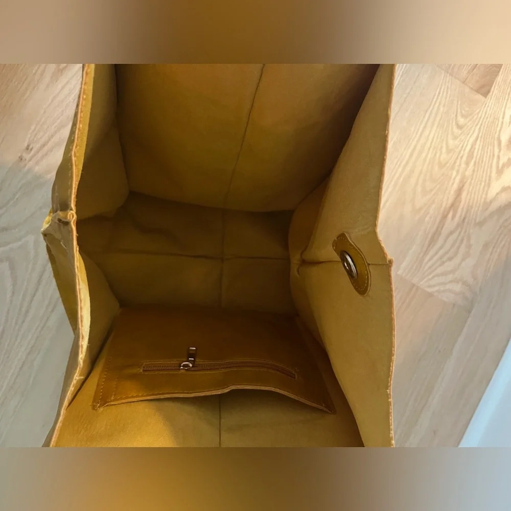 Roomy Mustard Hobo Tote Bag - Picture 4 of 7